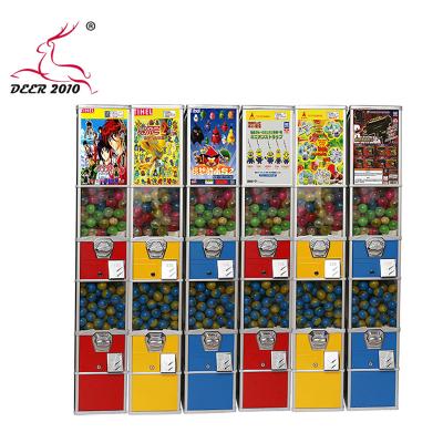 China GV64 DOUBLE ball kids toys high quality plastic vending machine wholesale 29*26*158CM for sale