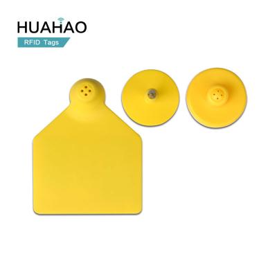 China Waterproof/Waterproof HUAHAO Manufacturer Customized 134.2KHz Pig Sheep Rabbit Ear RFID Tag RFID Tag Sling Clips Cattle RFID Animal Ear Tag for sale