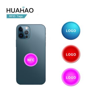 China Raincoat/Waterproof Free Sample! HUAHAO RFID Manufacturer Custom 25mm 30mm HF Media 13.56mhz Inlay NFC Social Phone Tag for sale