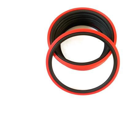 China Rotation seal ring for red PU large bore high pressure-resistant double-acting piston ring glyd specification customized for sale