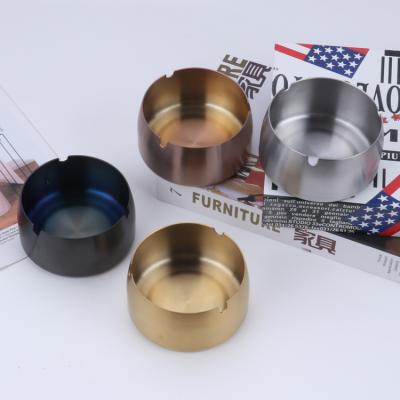 China Customer Logo Stainless Steel Unbreakable Modern Smoking Ashtray Eco-friendly For Bar Ktv Or Hotel Use for sale