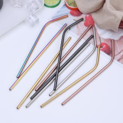 China 215mm Viable 304 Stainless Steel Straws Food Grade Stainless Steel Pipette Color Suit Coffee Milk Tea Drink Straws for sale