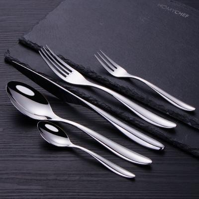 China Exquisite workable new design fashion 304 stainless steel silver knife and fork spoon flatware set for sale