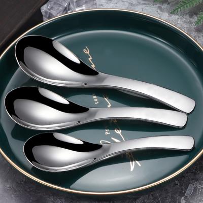 China 304 Stainless Steel High Quality Sustainable Earl Soup Big Round Dinner Spoon With Short Handle Dinnerware Cutlery for sale