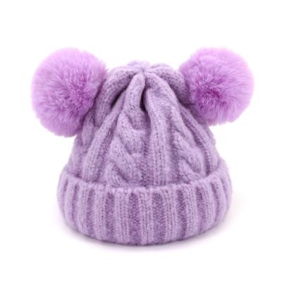 China BSC0145 COMMON fashion autumn knitted hats with pom pom beanie wool winter warm hats for baby boy girls for sale