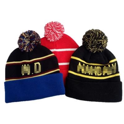 China BSC0276 BSC0276 Factory direct winter custom winter bobble football fans skull cap hat for sale