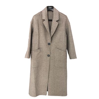 China BSCW0001 New Sustainable Luxury Custom Long Wool Coat Winter With Straps for sale