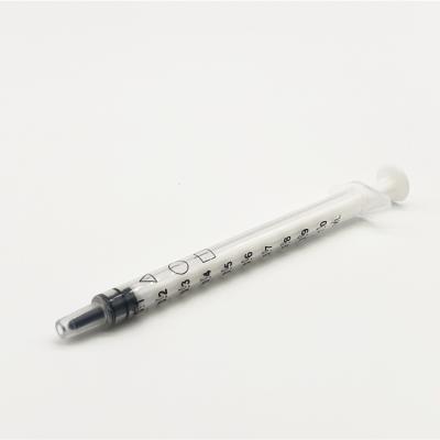 China PP+PE 1ml Colored Low Dead Space Disposable Syringe for sale