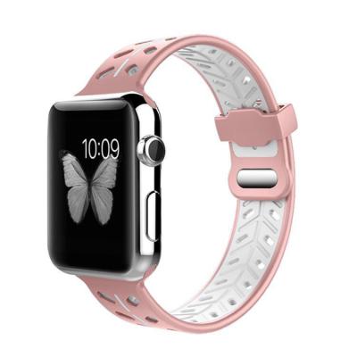 China Soft Silicone Sport Band Strap Bands For Apple Watch Series 38mm 40mm 42mm 44mm for sale