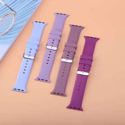 China 38mm 40mm 42mm 44mm Soft Sports Wrist Silicone Rubber Smart Watch Band For Apple Watch Band Strap For iwatch for sale