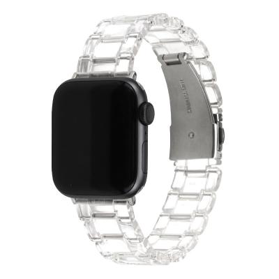 China Transparent Resin Resin Watch Band For Apple Watch 42mm 38mm 44mm 40mm Luxury Strap Strap For iwatch 38mm 40mm for sale