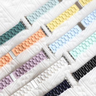 China Fashion Ceramic Strap Resin Watch Band Smooth Strap For Apple Watch Band Series 7 Wrist Strap 41mm 45mm For Iwatch for sale