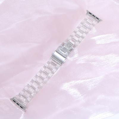 China Hot Sale Fashion Resin Clear Transparent Sports Strap Watch Band Straps For Apple Watch Bands for sale