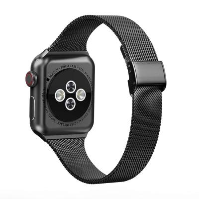 China Shock Resist For Sport For Apple Watch Series 4 3 2 1 High Quality Stainless Steel Mesh Magnetic Adjustable Watch Band for sale