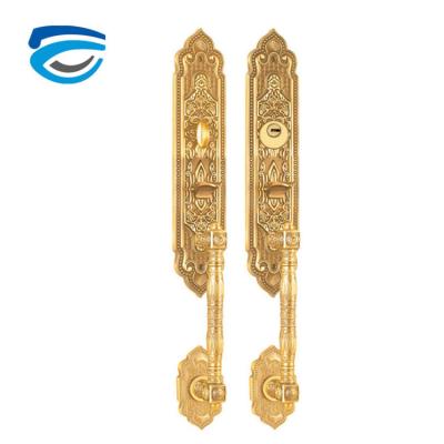 China Front Gate Entrance Door Handle Anti-theft Luxury Lock Set For Double Door Lock for sale