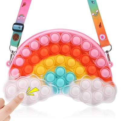 China New Fashion Silicone Push Bag Purse Cross - Body Purse Beach Handbags Beach Purse Silicone Busty Person Purse ToyRainbow Pop Itting Luxury Toy Bag for sale