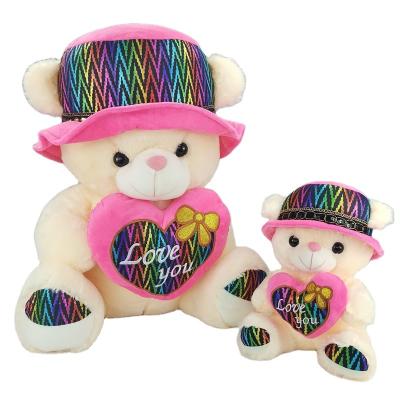 China AIFEI TOY High Quality Love Heart Love Heart Teddy Bear Skin Shell Female Valentine's Day Gift Plush Hat Plush Wearing Toy Home Music Decoration for sale