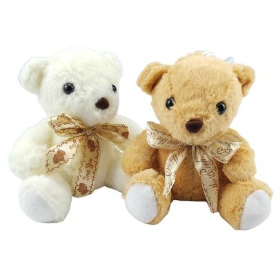 China Home Decoration Gifts AIFEI TOY Valentine Girlfriend Gifts Cute Teddy Bear Plush Toys Bow Brown And Sliver White Small Size 20cm Teddy Bear for sale