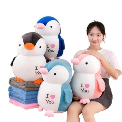 China AIFEI TOY Summer Car Office Lunch Break Animal Cute Styling Penguin Sleep Nap Cut-Off Air Conditioning Dual Function Pillow Stuffed Plush Toy for sale