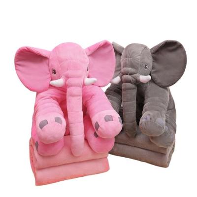 China AIFEI TOY Stuffed Animals Summer Car Office Lunch Break Elephant Soft Plush Toy With Blanket Summer Air Conditioner Pillow Car Nap Dual Use Comforter for sale