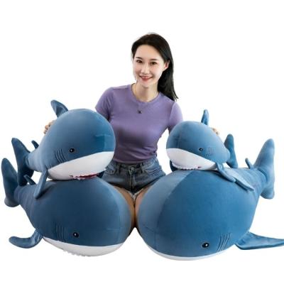 China Home Decoration AIFEI TOY Sea Animal With Embroidery Simulation Anime Blue Shark Plush Toys High Quality Rest Home Decoration Hugging Pillow for sale