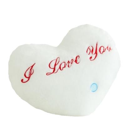 China Gifts AIFEI TOY Glowing Heart Shaped Plush Pillow Cushion 7 Color LED Light Home Decoration Color Changing Glowing Plush Toys for sale