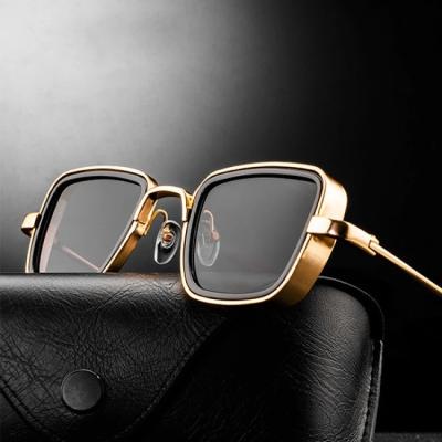 China 2022 Trendy Vintage Steampunk Metal Sunglasses Brand Sun Glass Shades Retro Mens Luxury Square Eyewear For Women for sale