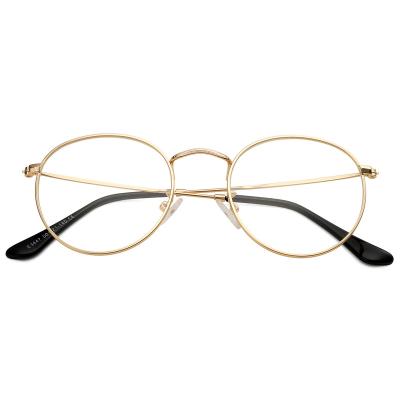 China Retro Classic Round Metal Clear Glasses Eyeglasses Unisex Circle Glasses Frames For Eye Glasses Frame Glasses for sale