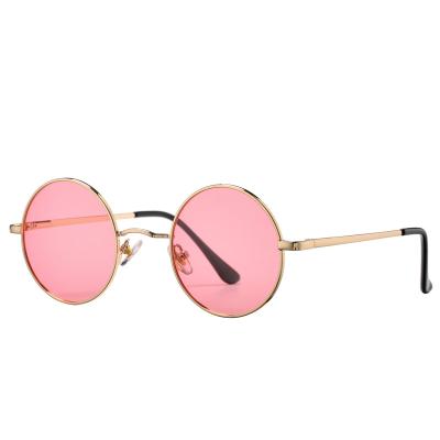 China 2022 new fashion round polarized round mirrored vintage lens women metal frame sunglasses unisex retro eyewear for sale