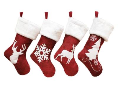 China 2022 Hot New Canvas New Wholesale Christmas Ornament Home Stocking for sale