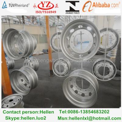 China Hyper Steel Car Wheel Rim Silver Paint 22.5x8.25 en venta