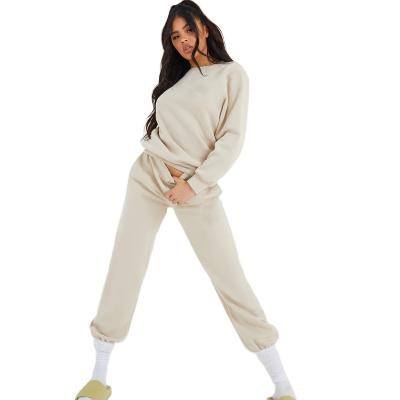 China Wholesale Private Label Women's Breathable Lounge Wear Sets Cotton Loungewear Crewneck Unisex Sweatsuits for sale