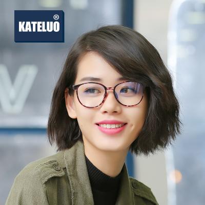 China 2021 KATELUO 2021 Round TR90 Optical Glass Light Ray Fatigue Computer Women Eyeglasses Blue Frame 9930 for sale