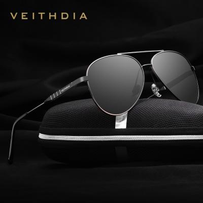 China Wholesale custom 6698 logo retro sunglasses Veithdia sunglasses fashion luxury trendy men sunglasses for sale