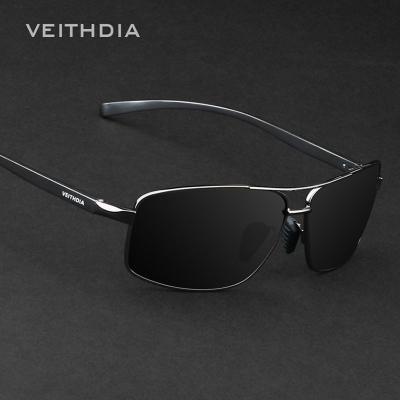 China Newest Fashion Sunglasses VEITHDIA Vintage Rectangle Alloy Sun Lenses Polarized Eyewear UV400 Sunglasses For Men 2458 for sale