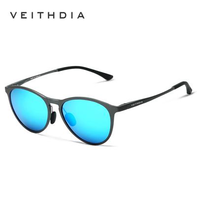 China High Quality Fashion Sunglasses VEITHDIA Magnesium Round Aluminum Frame Polarized Accessories Sports Sun Glasses 6625 for sale