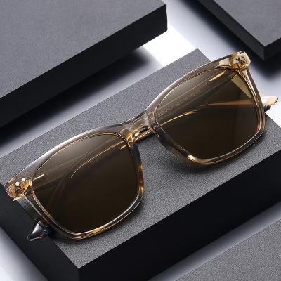 China Anti New Vintage UV400 TAC Polarized Lens Sunglasses Men Women 2021 Square Shades Acetate Frame for sale