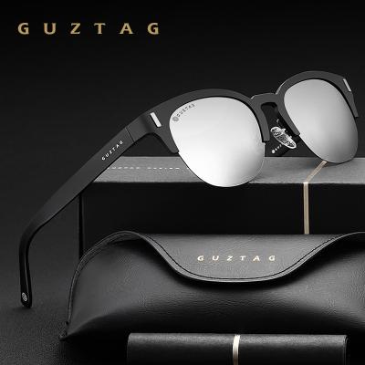 China GUZTAG Cat Eye Men's Unisex Semi-Rimless Aluminum Sunglasses Polarized Women Sun Glass Male Mirror For Men Oculos de sol G9812 for sale