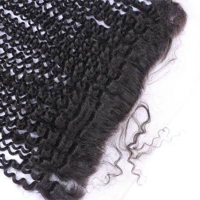 China New Arrival Swiss Lace Kinky Curly 13x4 Frontal With Baby Hair 13x4 Virgin Hair Cheap Kinky Curly Lace Frontal Headband for sale