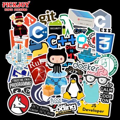 China Waterproof+Eco-friendly 50Pcs/Set Programming Sticker For DIY Geek Computer Laptop Tech Software Data Computer Cartoon Stickers for sale