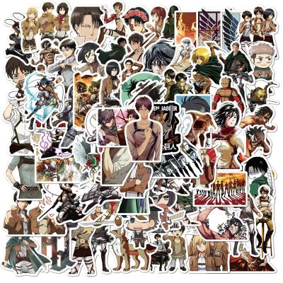 China Waterproof+Eco-friendly 100pcs Customized Waterproof PVC Vinyl Sticker Attack On Titan Stickers Sets Japanese Comics Cartoon Hot Print Boys Stickers Pack for sale