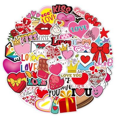 China New Fashion 50 Pcs Waterproof+Eco-friendly Love Valentine's Day Graffiti Stickers Waterproof Suitcase Laptop Scooter Fridge Stickers for sale