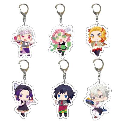 China Wholesale Promotional Anime Cartoon Acrylic Demon Slayer Key Chain Charms Cute Key Chain Charms for sale