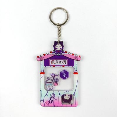 China Custom Clear Plastic Shaker Charms Keyring Logo Shaking Acrylic Keychain Transparent Board Eco-friendly Cartoon Anime Acrylic for sale