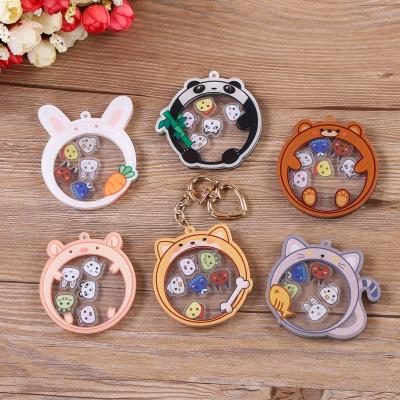 China Cute Anime Clear Epoxy Acrylic Charm Cartoon Shaker Keychain Custom Acrylic With Your Own Design for sale