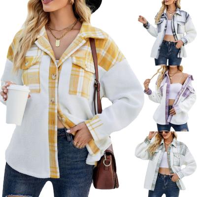 China QUICK DRY Factory Direct Selling Women Outwear Long Sleeves New Plaid Shirt Jacket Casual Women's Jackets With Pocket 2022 for sale