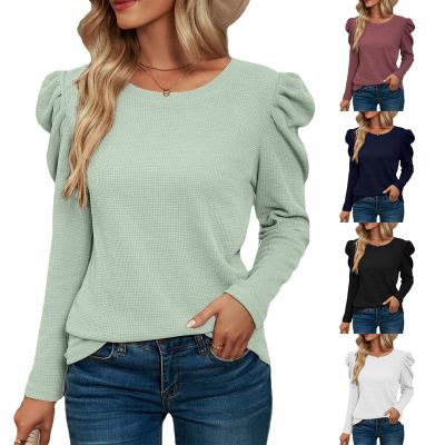 China Casual Long Sleeve Side Anti-wrinkle Women's Autumn T-shirt Split Tunic Tops Loose Spats Blouse Shirt for sale