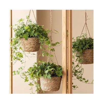 China Factory Supply Durable Durable Planter Wall Waterproof Plastic Coating Woven Round Hanging Basket for sale