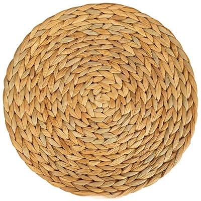 China Factory Supply Natural Water Stocked Hyacinth Plants Material Round Shape Square Non-Slip Woven Mats for sale