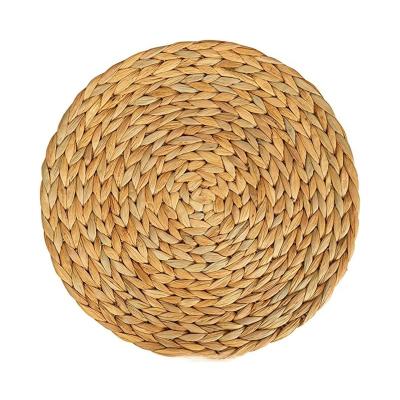 China Factory Price Natural Woven Water Stored Hyacinth Heat-Resistant Non-Slip Woven Round Shape Area Rugs for sale